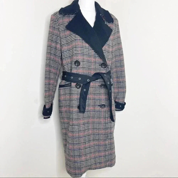 Free People Double Vision Coat Houndstooth Plaid Jacket Size XS - Picture 1 of 10